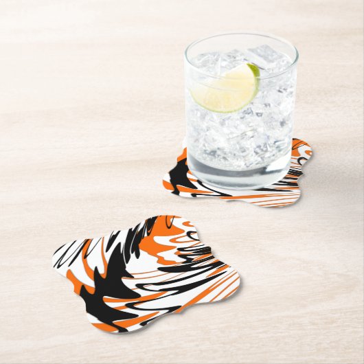 Bengalische Farbtöne in orangefarbenen und schwarz Untersetzer (Vor Ort)