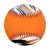 Bengalische Farbtöne, orange und schwarz Baseball (Rückseite)