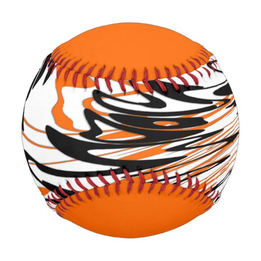 Bengalische Farbtöne, orange und schwarz Baseball (Vorderseite)