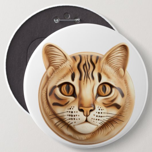 Bengalische Katze 3D Inspiriert Button (Vorne & Hinten)