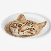 Bengalische Katze 3D Inspiriert Pappteller (Schrägansicht)