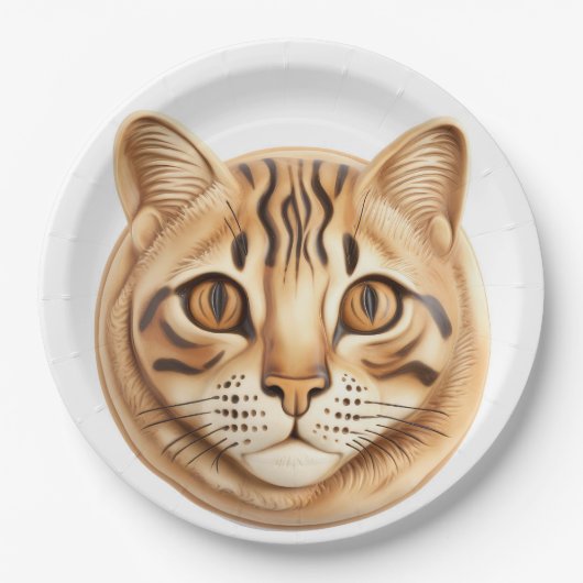 Bengalische Katze 3D Inspiriert Pappteller (Vorderseite)