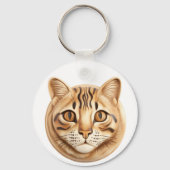 Bengalische Katze 3D Inspiriert Schlüsselanhänger (Vorderseite)
