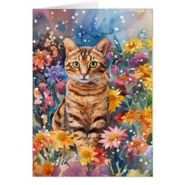 Bengalische Katze - 5 Zoll x 7 Zoll Kunstkarte