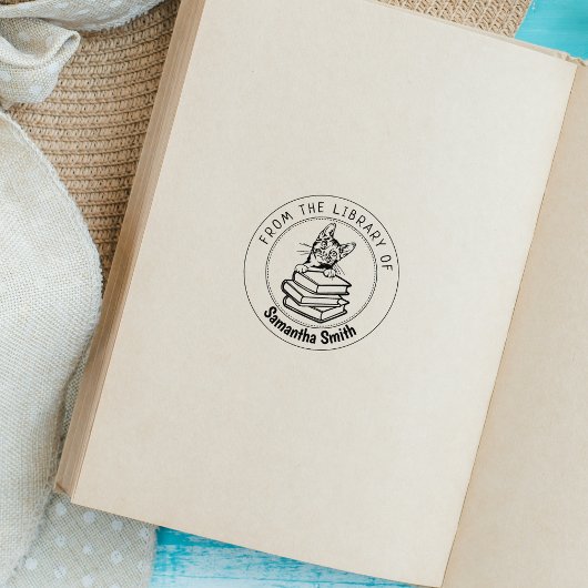 Bengalische Katze, Buch aus der Bibliothek von Gummistempel