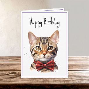Bengalische Katze Geburtstag Karte