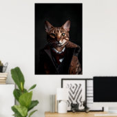 Bengalische Katze im Anzug | Mein Mobster Chat | F Poster (Heimbüro)