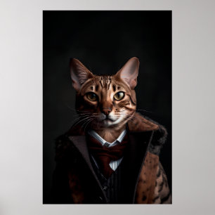 Bengalische Katze im Anzug   Mein Mobster Chat   F Poster