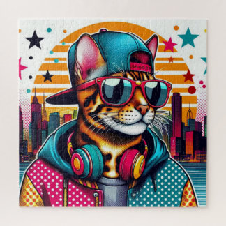 BENGALISCHE KATZE IN DER STADT-3 PUZZLE