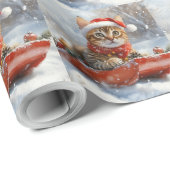Bengalische Katze in Sledge Let it Schnee Weihnach Geschenkpapier (Rolleneckpunkt)