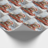 Bengalische Katze in Sledge Let it Schnee Weihnach Geschenkpapier (Ecke)
