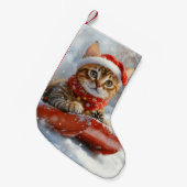 Bengalische Katze in Sledge Let it Schnee Weihnach Kleiner Weihnachtsstrumpf (Vorderansicht (hängend))