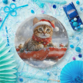 Bengalische Katze in Sledge Let it Schnee Weihnach Pappteller (Party)