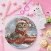 Bengalische Katze in Sledge Let it Schnee Weihnach Pappteller (Party)