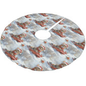 Bengalische Katze in Sledge Let it Schnee Weihnach Polyester Weihnachtsbaumdecke (Schrägansicht)