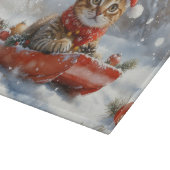 Bengalische Katze in Sledge Let it Schnee Weihnach Schneidebrett (Ecke)