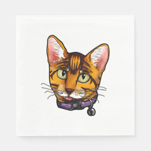 Bengalische Katze Katzen Kitty Cartoon Gesichtshäl Serviette