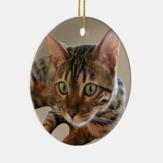 Bengalische Katze Keramik Ornament (Rechts)