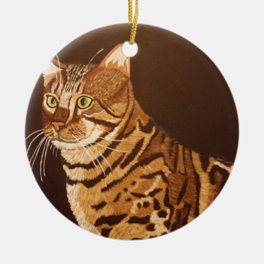 Bengalische Katze Keramikornament (Vorne)