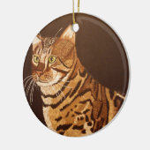 Bengalische Katze Keramikornament (Links)