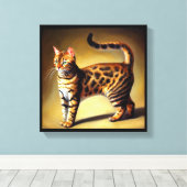 Bengalische Katze Leinwanddruck (Insitu (Holzboden))