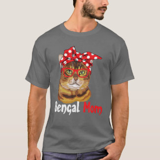 Bengalische Katze Mama Niedliche Katze mit Bandana T-Shirt
