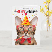 Bengalische Katze MEOWvelous Geburtstag Karte (Gelbe Blume)