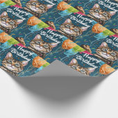 Bengalische Katze mit Balloons Geschenkpapier (Ecke)