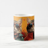 Bengalische Katze mit Herz-Rose Valentinstag Kaffeetasse (Mittel)