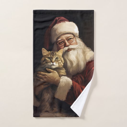 Bengalische Katze mit Weihnachtsfeiertag Badhandtuch Set (Handtuch)