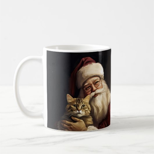 Bengalische Katze mit Weihnachtsfeiertag Kaffeetasse (Links)