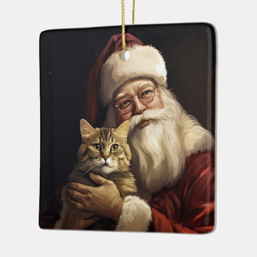 Bengalische Katze mit Weihnachtsfeiertag Keramikornament (Links)