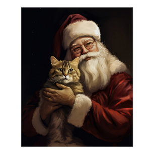 Bengalische Katze mit Weihnachtsfeiertag Poster