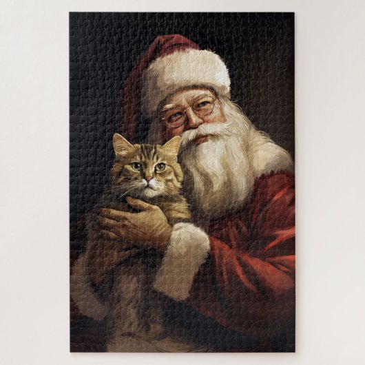 Bengalische Katze mit Weihnachtsfeiertag Puzzle (Vertikal)