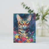 Bengalische Katze Postkarte (Stehend Vorderseite)