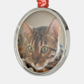 Bengalische Katze Silbernes Ornament (Links)