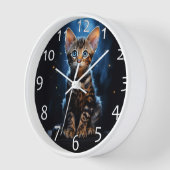 Bengalische Katze Uhr (Winkel)