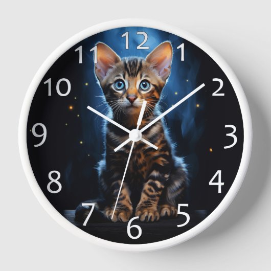 Bengalische Katze Uhr (Vorderseite)