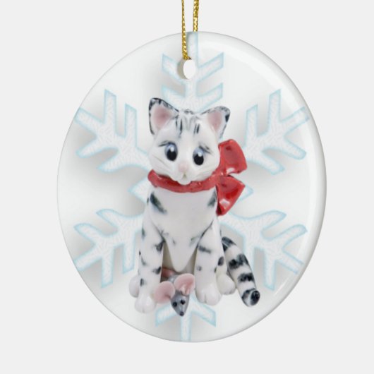 Bengalische Katze Weißgraue Ornament (Links)