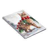 Bengalische Katze zu Schnee Weihnachten Notizblock (Rechte Seite)