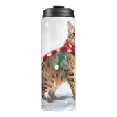 Bengalische Katze zu Schnee Weihnachten Thermosbecher (Vorderseite)
