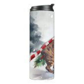 Bengalische Katze zu Schnee Weihnachten Thermosbecher (Nach links gedreht)