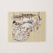 Bengalische Katzen Ochre Streifen Puzzle (Horizontal)