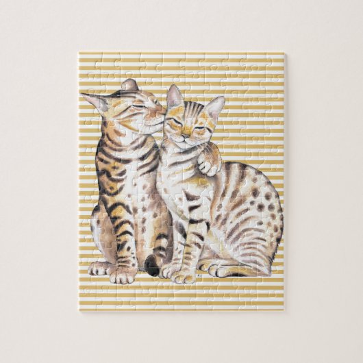 Bengalische Katzen Ochre Streifen Puzzle (Vertikal)