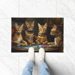 Bengalische Katzen Poker Kunst Fußmatte
