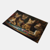 Bengalische Katzen Poker Kunst Fußmatte (Schrägansicht)