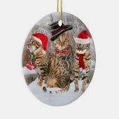 Bengalische Katzen-Verzierungen Keramikornament (Rechts)