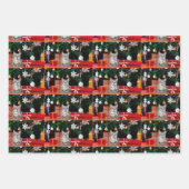 Bengalische Katzen Weihnachten Geschenkpapier Set (Vorderseite)