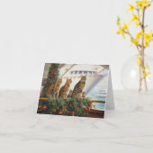 Bengalische Katzen Weihnachtsreise: Feierabend Karte (Gelbe Blume)