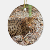 Bengalische Katzen-Weihnachtsverzierung Keramikornament (Links)